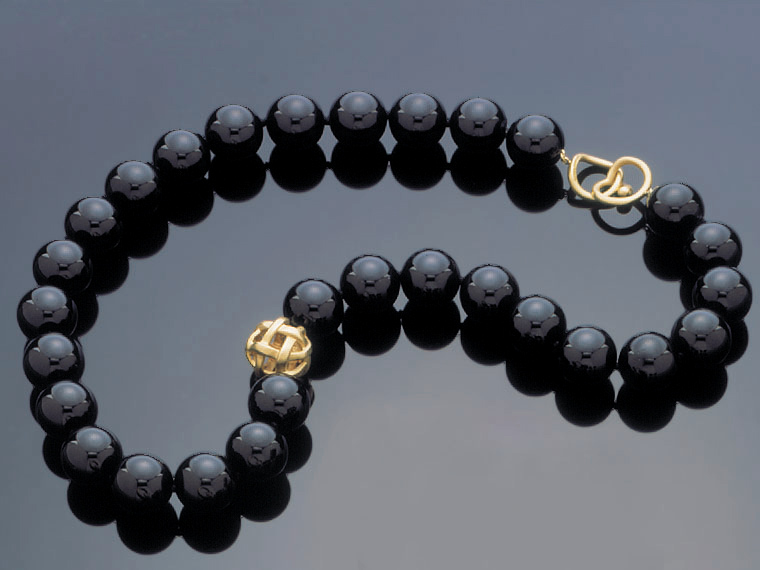 Lot 173 - Angela Cummings Black Jade Bead Necklace