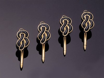 Lot 214 - Angela Cummings 18 kt. Yellow Gold and Black Jade Nexus Stud Set