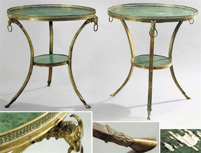 Lot 277 - Pair of Empire Style Brass Gueridons