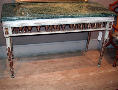 Lot 486 - Pair of Neoclassical Style Marble Top Painted...