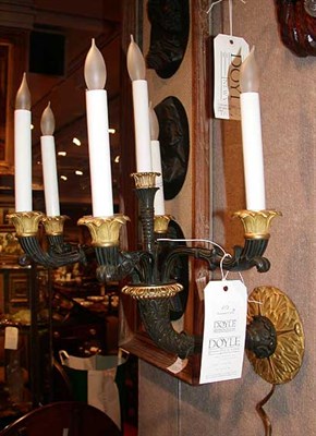 Lot 372 - Pair of Empire Style Gilt and Patinated-Bronze...