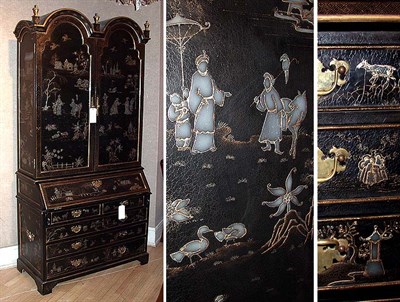 Lot 472 - George II Style Black Lacquered Chinoiserie...