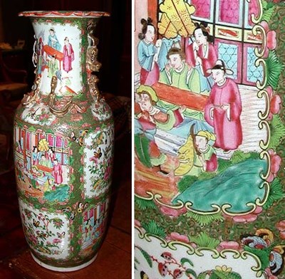 Lot 515 - Pair of Chinese Rose Medallion Porcelain Vases