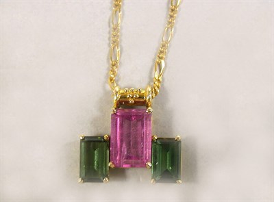 Lot 320 - Tourmaline Pendant and Chain