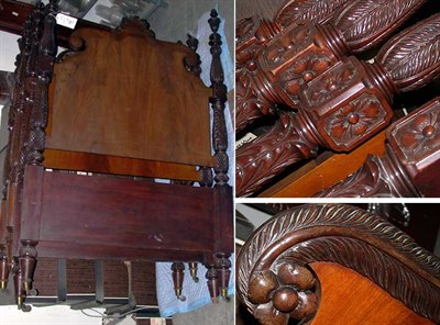 Lot 246 - Pair of Classical Style Mahogany Twin Beds...