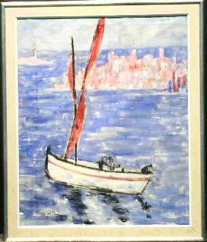 Lot 18 - Jean Crotti French, 1878-1958 LE VOILIER ROUGE,...