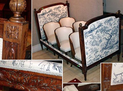 Lot 190 - Louis XVI Style Upholstered Walnut Daybed