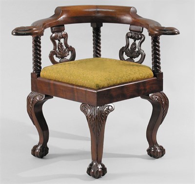Lot 452 - Georgian Mahogany Corner Chair