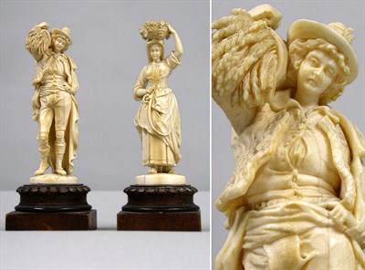 Lot 121 - Pair of Continental Ivory Figures Depicting a...