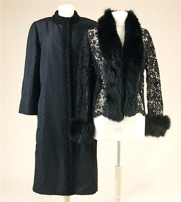 Lot 796 - Ben Thylan Black Moire Evening Coat