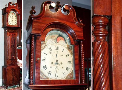 Lot 240 - Federal Mahogany Tall Case Clock New York,...