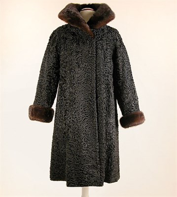 Lot 482 - Schiaparelli Mink Trimmed Persian Lamb Coat