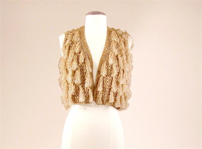Lot 730 - Scaasi Gold Lame Knit Bolero