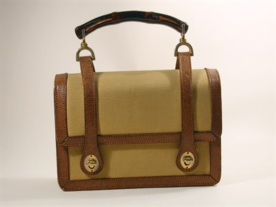 Lot 873 - Gucci Canvas and Pigskin Handbag