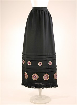 Lot 510 - Lanvin Black Wool and Medallion Evening Skirt