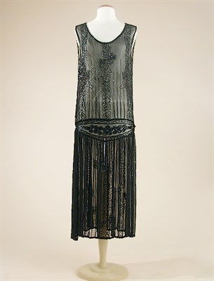 Lot 463 - Black Chiffon and Bugle Bead Chemise