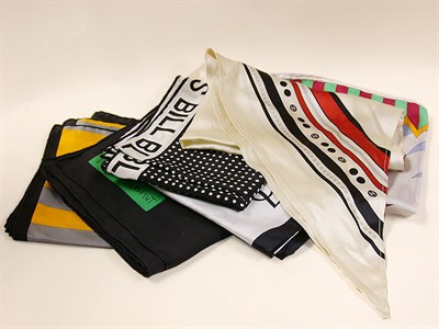 Lot 811 - Group of Seven Graphic Silk Scarves