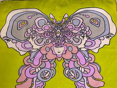 Lot 815 - Two Peter Max 'Lucy in the Sky with Butterfly' Scarves