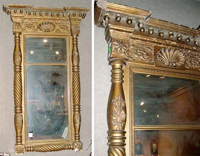 Lot 225 - Classical Gilt-Wood Mirror The cornice hung...