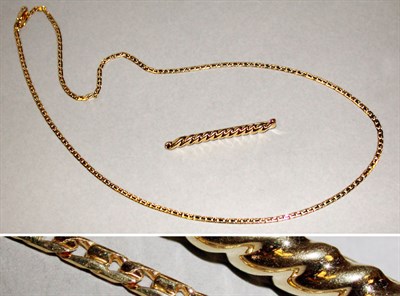 Lot 50 - Gold Chain and Bar Pin
