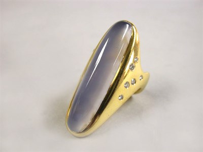 Lot 290 - Chalcedony and Diamond Ring