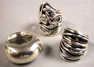 Lot 15 - Three Heavy Silver Rings