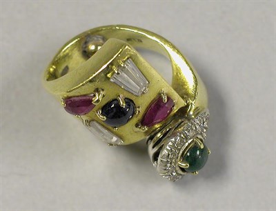 Lot 622 - Gold and Multicolored Stone Ring