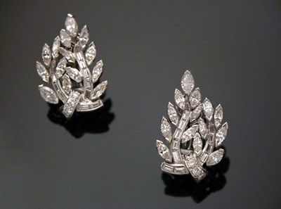 Lot 622 - Pair of Diamond Spray Earrings