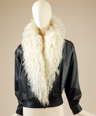 Lot 585 - Yves Saint Laurent Black Leather Bomber Jacket