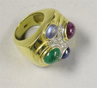 Lot 458 - Multicolored Stone Ring