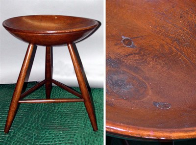 Lot 247 - Turned Wood Bowl on Tripod Stand Height 20...