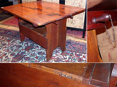 Lot 298 - Oak Hutch Table The seat with a lidded...