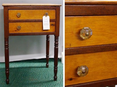 Lot 276 - Classical Maple and Mahogany Two-Drawer Work...