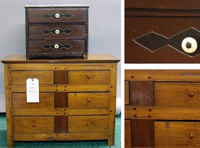 Lot 212 - Two Wood Miniature Chests of Drawers Heights...