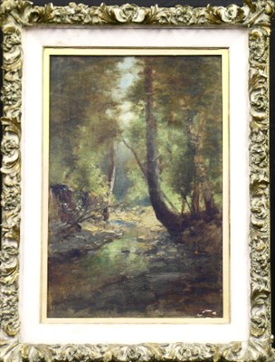 Lot 66 - Paolo Sala Italian, 1859-1929 FOREST INTERIOR...