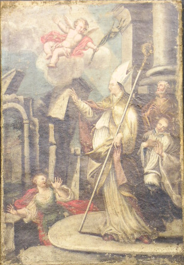 Lot 33 - Italian School 18th Century BISHOP SAINT Oil...