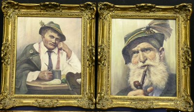 Lot 4 - Anso Weise German, 20th century BAVARIANS: TWO...