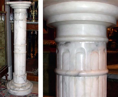 Lot 270 - Alabaster Columnar Pedestal Height 43 inches.