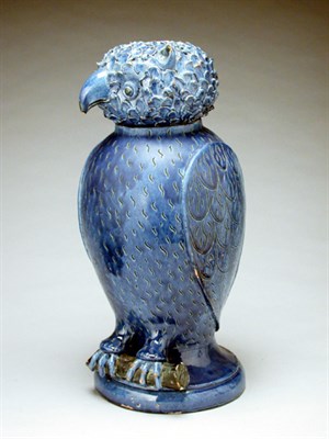 Lot 150 - Continental Faience Figure of an Owl Late 19th...