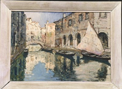 Lot 34 - Italian School 20th Century BACK CANALS OF...