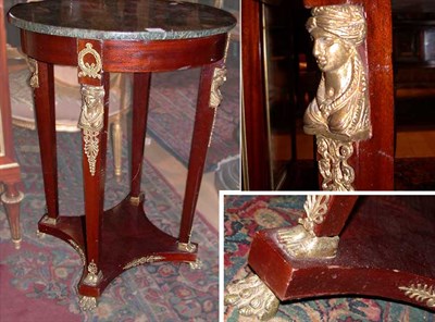 Lot 245 - Empire Style Marble Top Mahogany Circular Table