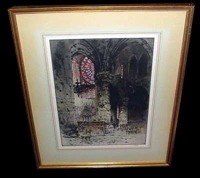 Lot 129 - Frank Wolf INTERIOR OF NOTRE DAME Color...