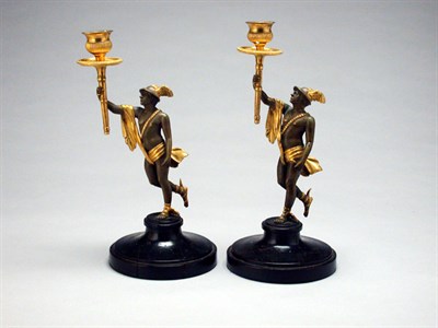Lot 189 - Pair of Continental Gilt and Patinated-Metal...