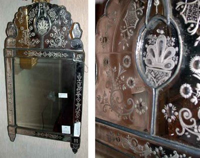 Lot 311 - Continental Baroque Etched Glass Mirror Framed...