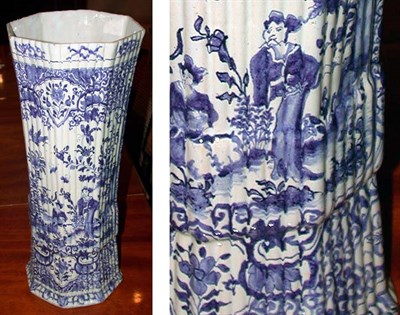 Lot 155 - Dutch Delft Blue and White Vase Of octagonal...