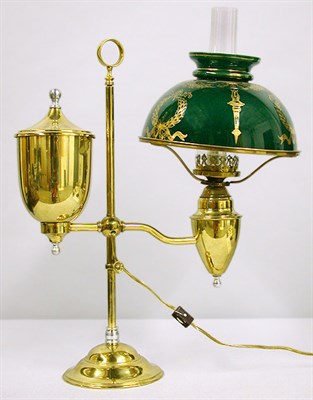 Lot 285 - American Brass Student Lamp Of typical form,...