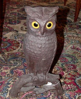 Lot 248 - Pair of American Cast Iron Owl-Form Andirons...