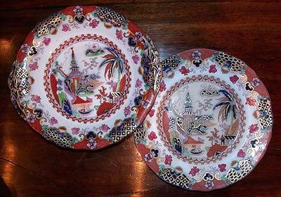Lot 373 - English Ironstone Partial Dessert Service...