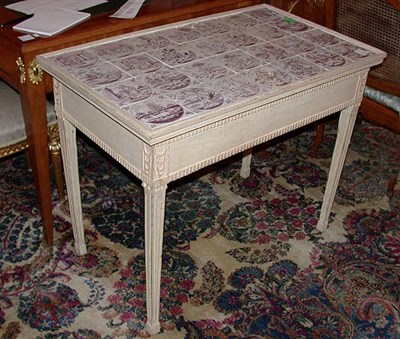 Lot 319 - Danish Neoclassical White Painted Center Table...