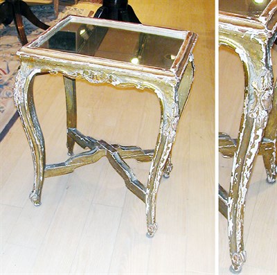 Lot 593 - Louis XV Style Gilt-Wood Mirrored Side Table